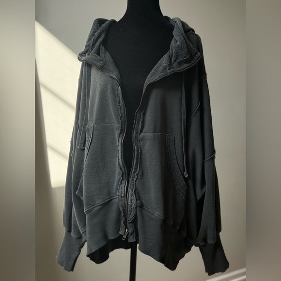 Free People Black Oversized Hoodie - Picture 9 of 12